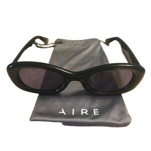 NEW Aire Sunglasses Calisto Black Rectangle Frame Trendy with Bag Cat Eye